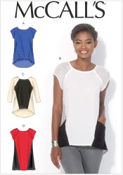 7093 MCCALLS FRONT SEAM TOPS, TUNICS, POCKET OR NOT PATTERN 14-22 UNCUT